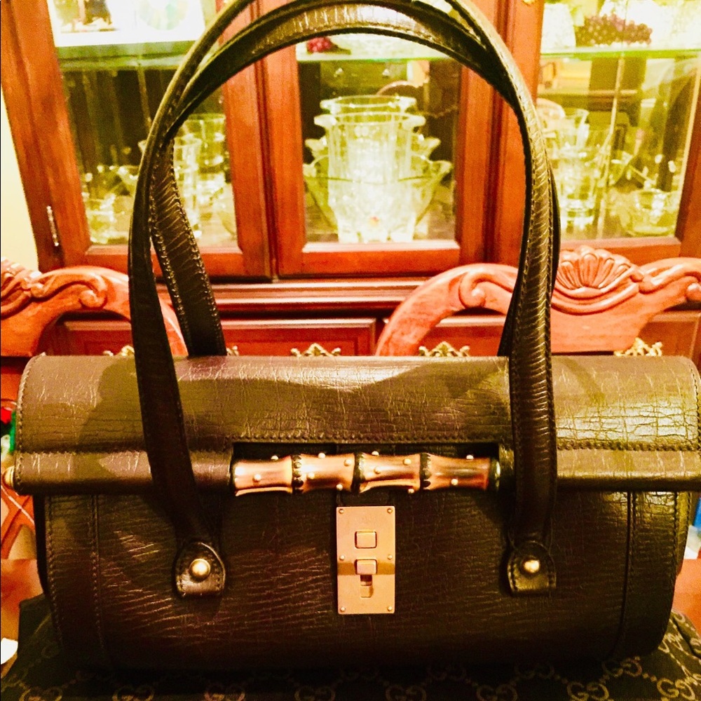 🔥Authentic Preloved Gucci Bamboo Leather Satchel